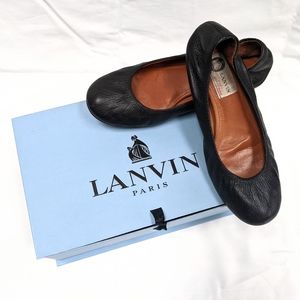 Lanvin Leather Flats, Black